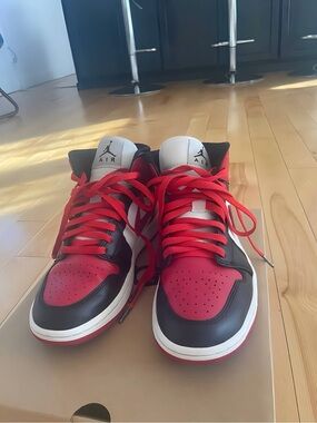 Red Air Force 1s in great condition